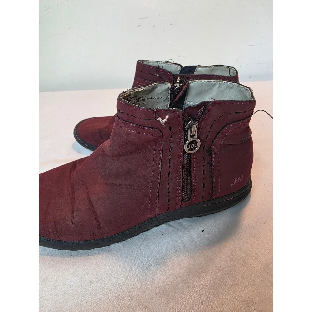 JBU by Jambu Juno Burgundy Vegan Leather Laser Cut Ankle Boots JB19JNO03 Mens 7M
